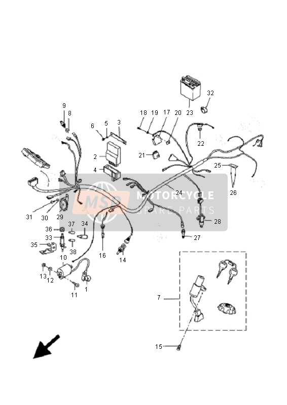 1D4E44280000, Lagerbolzen, Yamaha, 0